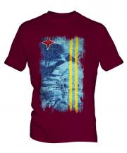 Aruba Grunge Flag Mens T-Shirt