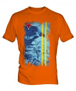 Aruba Grunge Flag Mens T-Shirt