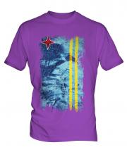 Aruba Grunge Flag Mens T-Shirt