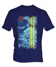 Aruba Grunge Flag Mens T-Shirt