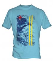 Aruba Grunge Flag Mens T-Shirt