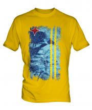 Aruba Grunge Flag Mens T-Shirt