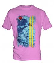Aruba Grunge Flag Mens T-Shirt