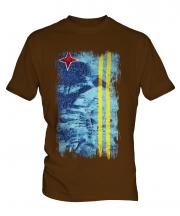 Aruba Grunge Flag Mens T-Shirt