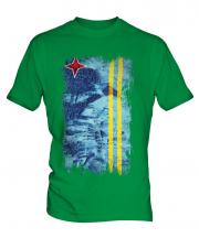 Aruba Grunge Flag Mens T-Shirt
