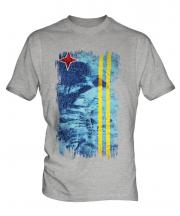 Aruba Grunge Flag Mens T-Shirt
