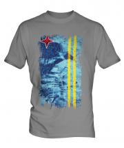 Aruba Grunge Flag Mens T-Shirt
