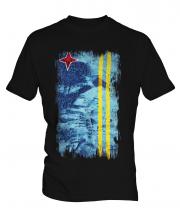 Aruba Grunge Flag Mens T-Shirt
