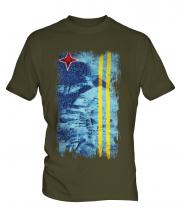 Aruba Grunge Flag Mens T-Shirt