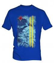 Aruba Grunge Flag Mens T-Shirt
