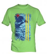 Aruba Grunge Flag Mens T-Shirt