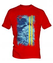 Aruba Grunge Flag Mens T-Shirt