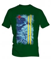 Aruba Grunge Flag Mens T-Shirt