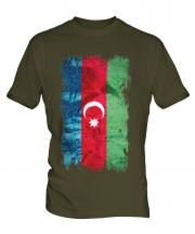 Azerbaijan Grunge Flag Mens T-Shirt