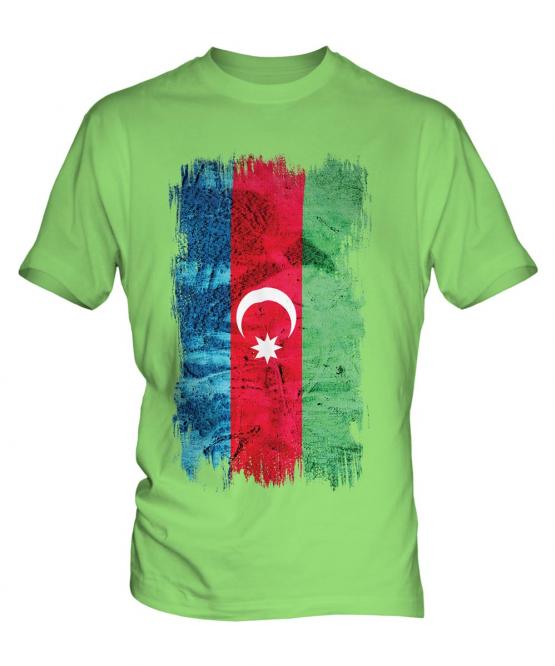 Azerbaijan Grunge Flag Mens T-Shirt