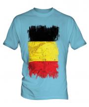 Belgium Grunge Flag Mens T-Shirt