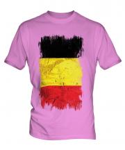 Belgium Grunge Flag Mens T-Shirt