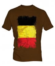 Belgium Grunge Flag Mens T-Shirt
