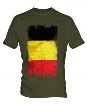 Belgium Grunge Flag Mens T-Shirt