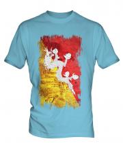 Bhutan Grunge Flag Mens T-Shirt