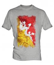 Bhutan Grunge Flag Mens T-Shirt