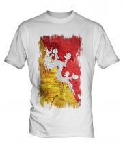 Bhutan Grunge Flag Mens T-Shirt