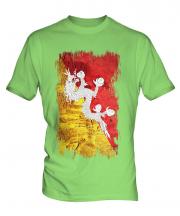 Bhutan Grunge Flag Mens T-Shirt