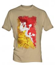 Bhutan Grunge Flag Mens T-Shirt