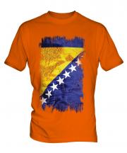 Bosnia And Herzegovina Grunge Flag Mens T-Shirt