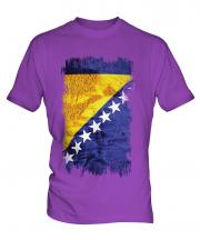 Bosnia And Herzegovina Grunge Flag Mens T-Shirt