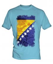 Bosnia And Herzegovina Grunge Flag Mens T-Shirt