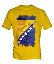 Bosnia And Herzegovina Grunge Flag Mens T-Shirt