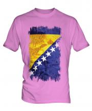 Bosnia And Herzegovina Grunge Flag Mens T-Shirt