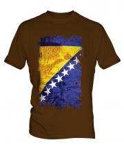 Bosnia And Herzegovina Grunge Flag Mens T-Shirt