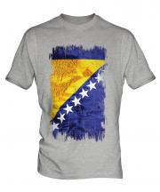 Bosnia And Herzegovina Grunge Flag Mens T-Shirt