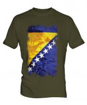 Bosnia And Herzegovina Grunge Flag Mens T-Shirt
