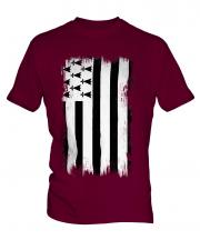 Brittany Grunge Flag Mens T-Shirt