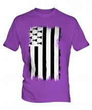 Brittany Grunge Flag Mens T-Shirt