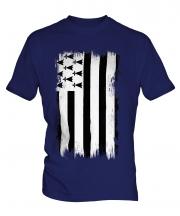 Brittany Grunge Flag Mens T-Shirt