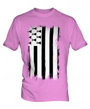 Brittany Grunge Flag Mens T-Shirt