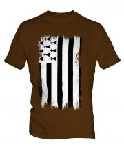 Brittany Grunge Flag Mens T-Shirt