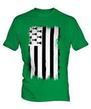 Brittany Grunge Flag Mens T-Shirt