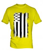 Brittany Grunge Flag Mens T-Shirt