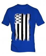 Brittany Grunge Flag Mens T-Shirt