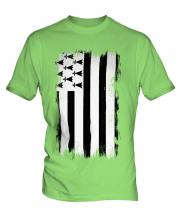 Brittany Grunge Flag Mens T-Shirt