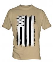 Brittany Grunge Flag Mens T-Shirt