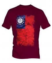 Burma Grunge Flag Mens T-Shirt