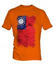 Burma Grunge Flag Mens T-Shirt