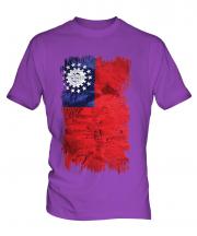 Burma Grunge Flag Mens T-Shirt
