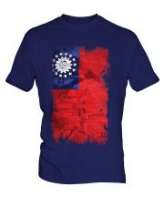 Burma Grunge Flag Mens T-Shirt